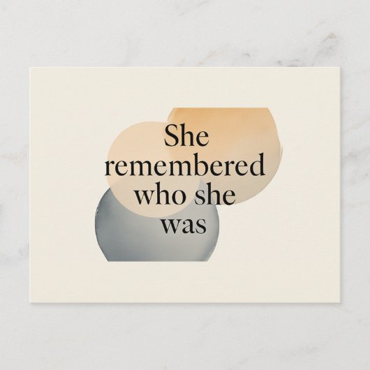 She Remembered Who She Was Postcard – Feminine Emp Briefkaart (Voorkant)