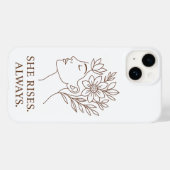 She Rises. Always — Minimalist Empowerment Design Case-Mate iPhone Case (Achterkant (horizontaal))