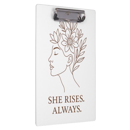 She Rises. Always — Minimalist Empowerment Design Klembord (Rechts)
