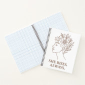She Rises. Always — Minimalist Empowerment Design Notitieboek (Binnen)