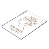 She Rises. Always — Minimalist Empowerment Design Notitieboek (Linkerzijde)