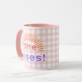 She Rises! - Women Empowerment Inspirational Mug Mok (Voorkant links)