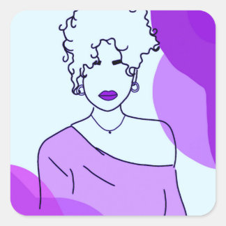 she - roxo vierkante sticker