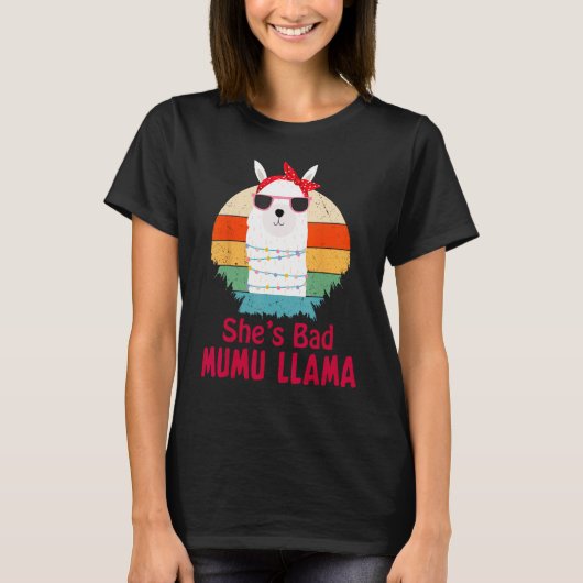 She s A Bad MuMu Llama Cute Mother s Day T-shirt (Voorkant)