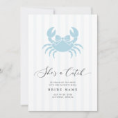 She’s a Catch Coastal Stripe Bachelorette Weekend Kaart (Voorkant)