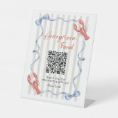 She’s a Catch Lobster Honeymoon Fund QR Code Reclamebord Met Voetstuk (Voorkant)