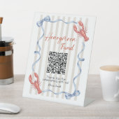 She’s a Catch Lobster Honeymoon Fund QR Code Reclamebord Met Voetstuk (Insitu)
