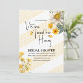 She’s Found Her Honey Bee Wedding Bridal Shower Kaart (Staand voorkant)