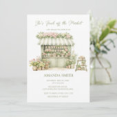 She’s Fresh Off The Market Sage Bridal Shower  Kaart (Staand voorkant)