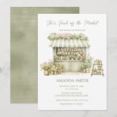 She’s Fresh Off The Market Sage Bridal Shower  Kaart (Voorkant / Achterkant)