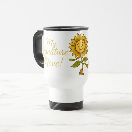 “She’s Got Sass & Sunshine” Sunflower mug Reisbeker (Voorkant links)