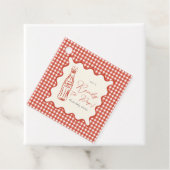 She’s ready to pop baby shower bedankjes labels (In situ)