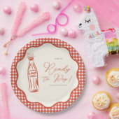 She’s ready to pop baby shower papieren bordje (Feest)