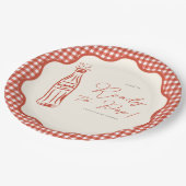 She’s ready to pop baby shower papieren bordje (Gekanteld)