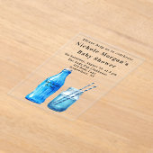 She’s Ready To Pop Boy Baby Shower Acryl Uitnodigingen (Laagn)