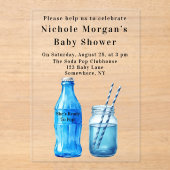 She’s Ready To Pop Boy Baby Shower Acryl Uitnodigingen (Voorkant)