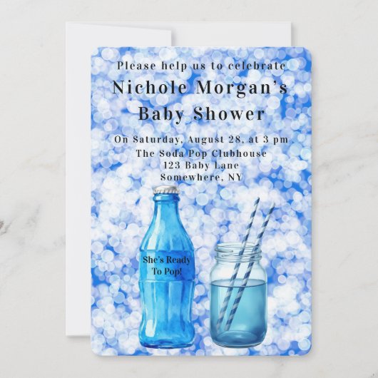 She’s Ready To Pop Boy Baby Shower Kaart (Voorkant)