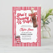 She’s Ready to Pop Cola Bottle Baby Shower  Kaart (Staand voorkant)