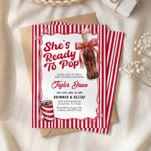 She’s Ready to Pop Cola Bottle Baby Shower  Kaart