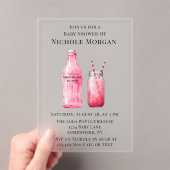 She’s Ready To Pop Girl Baby Shower Acryl Uitnodigingen (Insitu (Draagbaar))