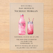 She’s Ready To Pop Girl Baby Shower Acryl Uitnodigingen (Voorkant)