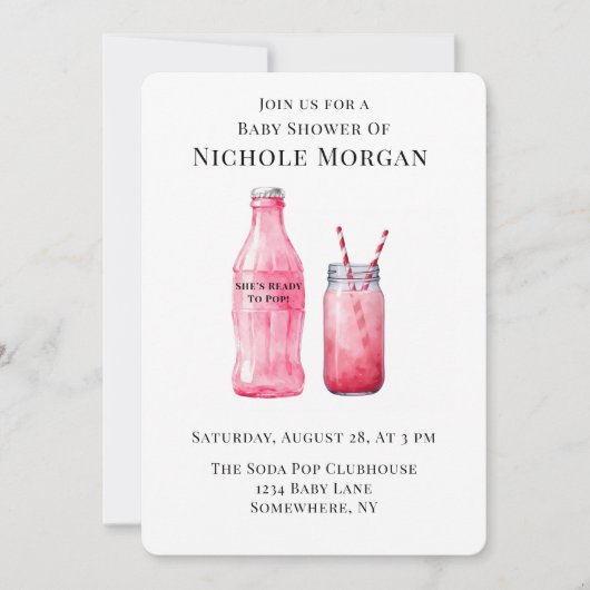 She’s Ready To Pop Girl Baby Shower Kaart (Voorkant)