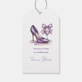 She’s Still Got It Purple High Heel Birthday Party Cadeaulabel (Achterkant)