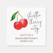 She’s the Cherry on Top 🍒 Bachelorette Party Servet (Voorkant)