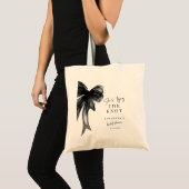 She’s Tying The Knot Black Bow Bridal Shower Tote Bag (Voorkant (product))