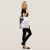 She’s Tying The Knot Black Bow Bridal Shower Tote Bag (Op model)
