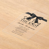She’s Tying the Knot Theme Black Bow Acryl Uitnodigingen (Laagn)