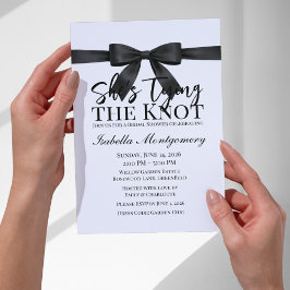 She’s Tying the Knot Theme Black Bow Kaart