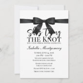 She’s Tying the Knot Theme Black Bow Kaart (Voorkant)