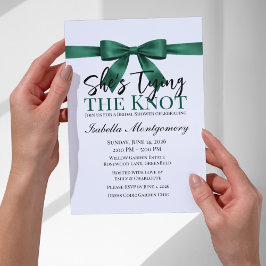 She’s Tying the Knot Theme Emerald Green Bow Kaart