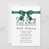 She’s Tying the Knot Theme Emerald Green Bow Kaart (Voorkant)