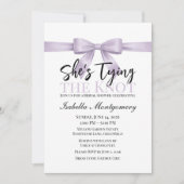 She’s Tying the Knot Theme Lavender Bow Kaart (Voorkant)