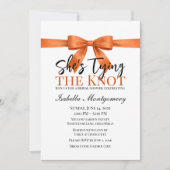 She’s Tying the Knot Theme Orange Bow Kaart (Voorkant)