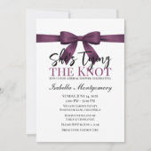 She’s Tying the Knot Theme Plum Bow Kaart (Voorkant)