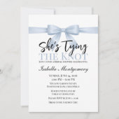 She’s Tying the Knot Theme Sky Blue Bow Kaart (Voorkant)