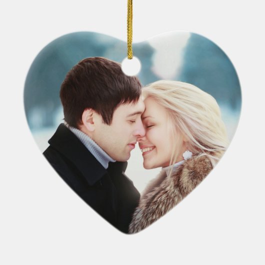 She said Yes! Engaged Photo Keramisch Ornament (Achterkant)