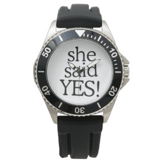 She Said Yes!!!!! | Engagement Celebration Design Horloge
