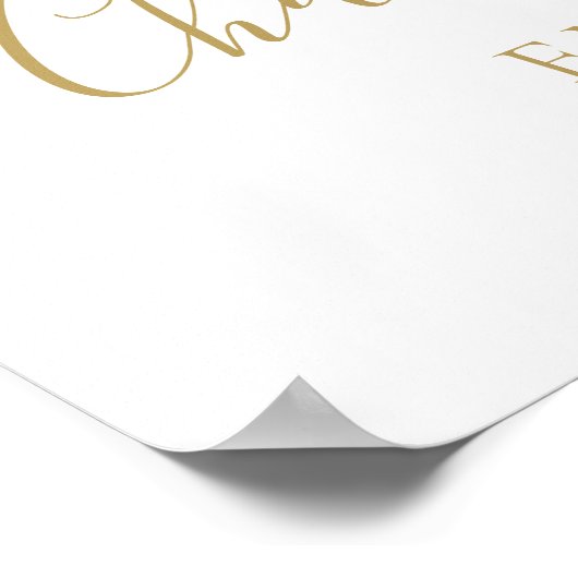 She Said Yes Engagement Party Gold Welcome Sign Poster (Hoek)