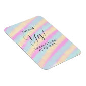 She said yes engagement party pink blue yellow ste magneet (Rechterzijde)