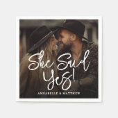 She Said Yes Engagement Photo Party Servet (Voorkant)