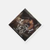 She Said Yes Engagement Photo Party Servet (Hoek)