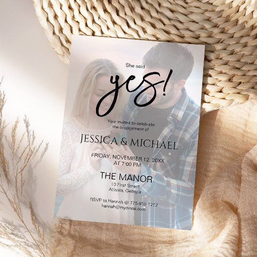 She Said Yes! Photo Engagement Party  Kaart