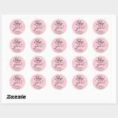 'SHE SAID YES' Vrijgezellenfeest Pink Faux Glitter Ronde Sticker (Vel)