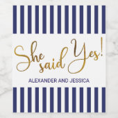 She Said Yes Wijn Etiket (Enkel label)