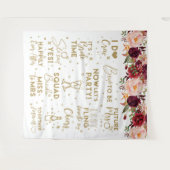 She said yesFloral Burgundy Bridal Shower Backdrop Wandkleed (Voorkant (horizontaal))