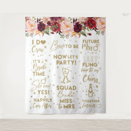 She said yesFloral Burgundy Bridal Shower Backdrop Wandkleed